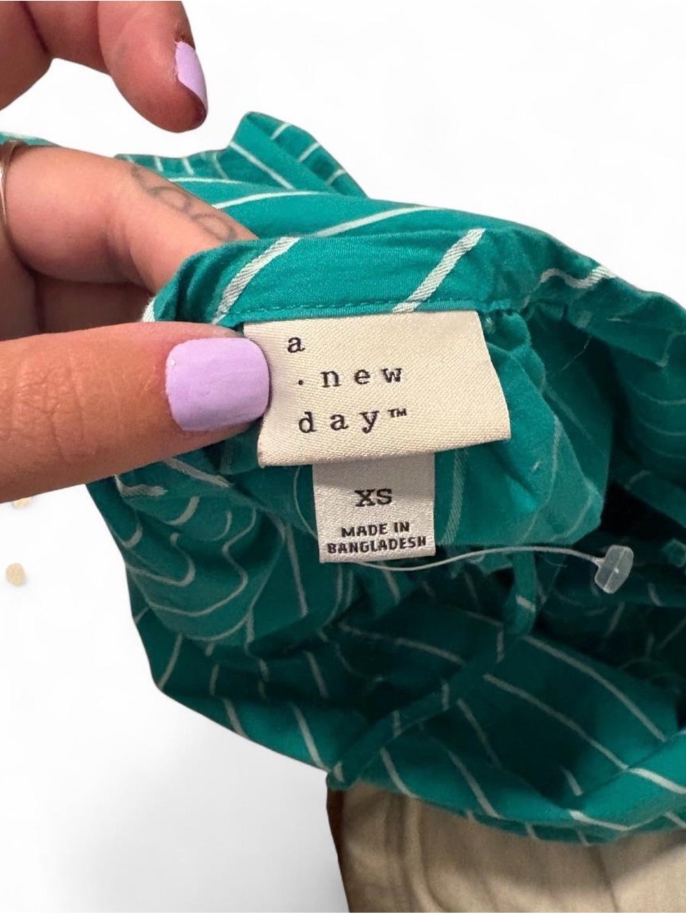 a new day Teal and White Pinstripe Crossback Midi Dress - Picture 5 of 6